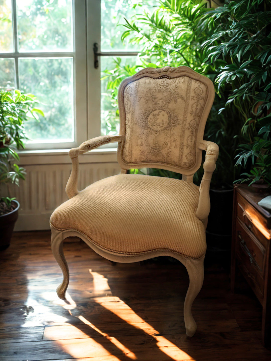 French-Style Upholstered Armchair