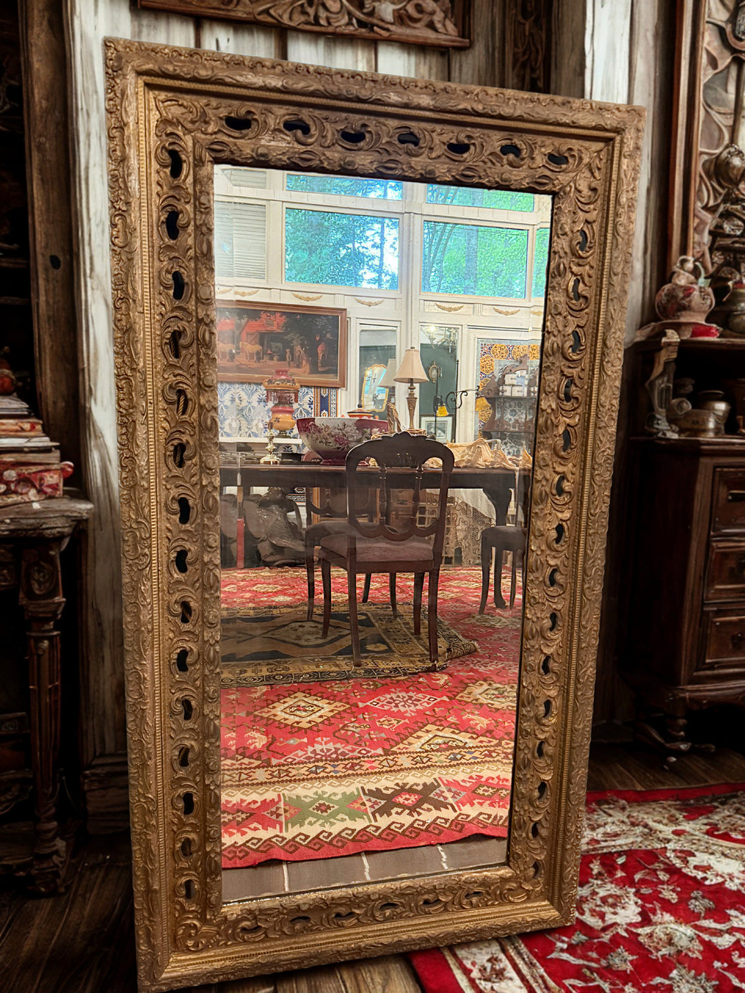 Antique Gold Gilt Wooden Framed Mirror