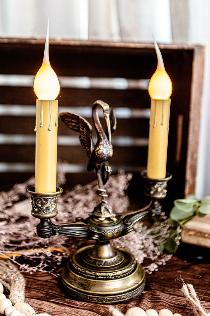 Heron with Snake Ormolu Candelabra
