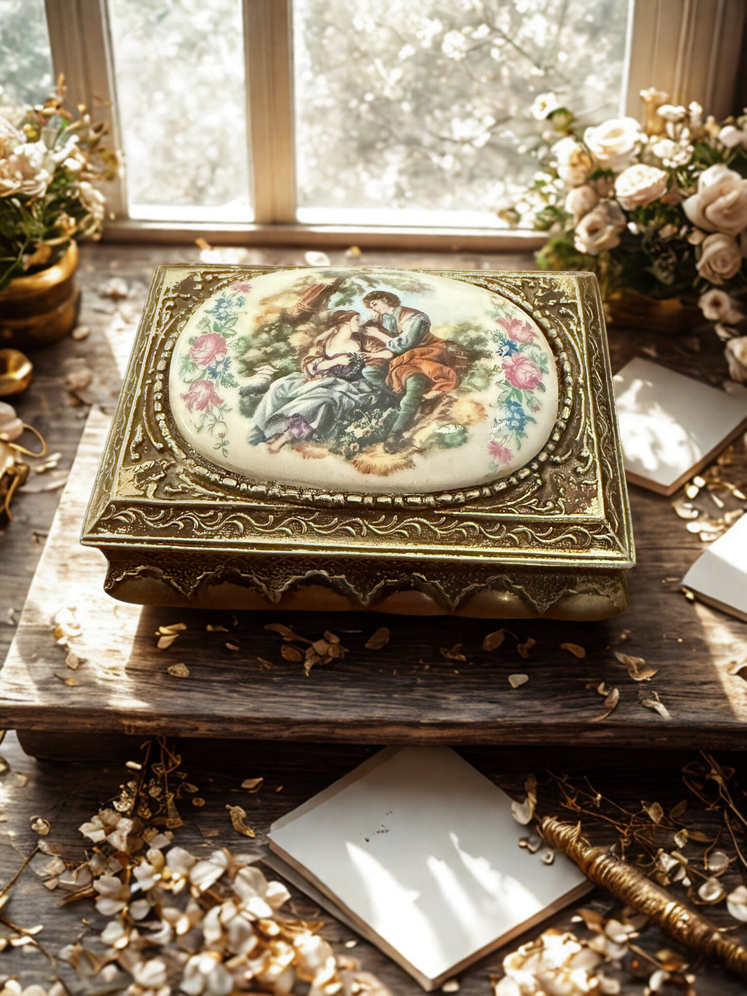 Porcelain-Lid Jewelry Box