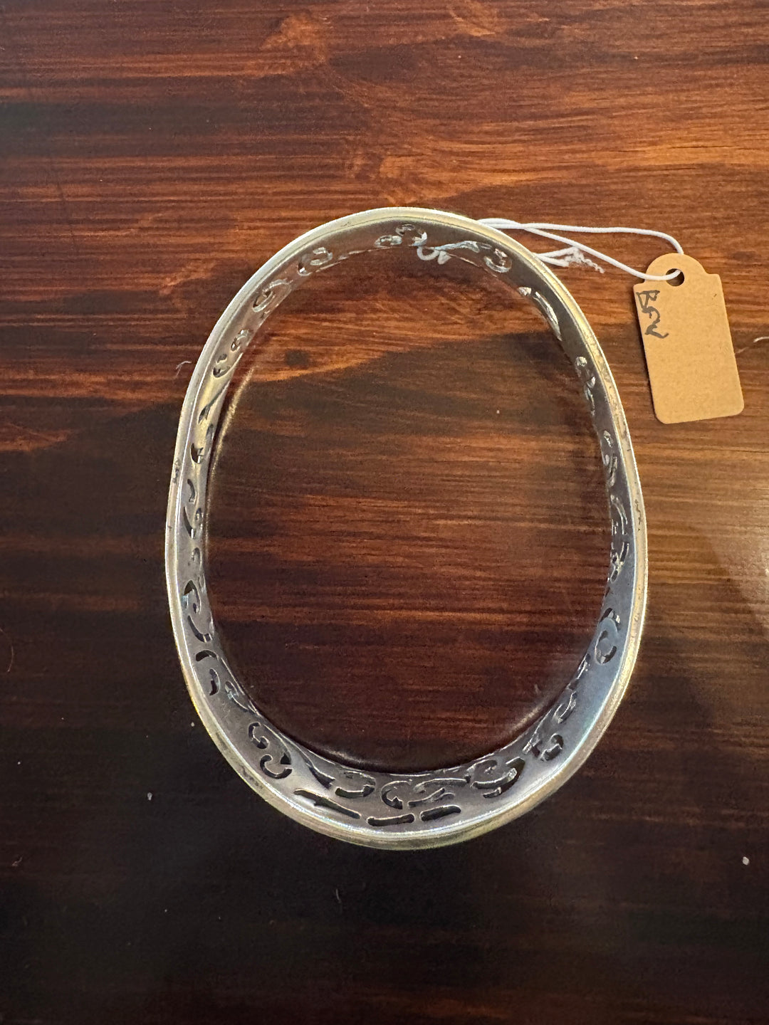 Sterling Bangle Bracelet Pierced Design