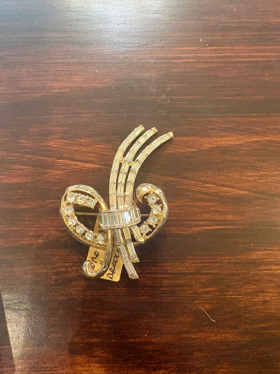 Rhinestone Goldtone Brooch Cort Craft