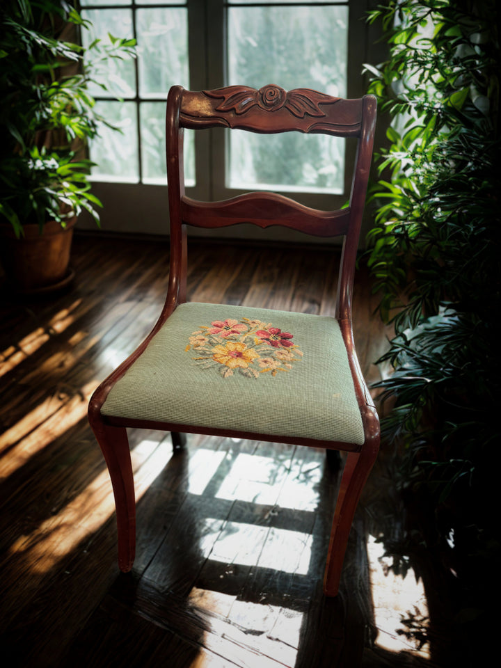 Needlepoint Mahogany Chair